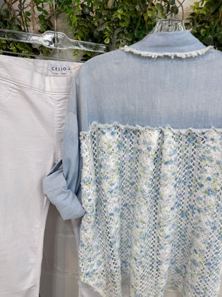 Chantilly Top Lt Denim Shirts & Tops Blublu