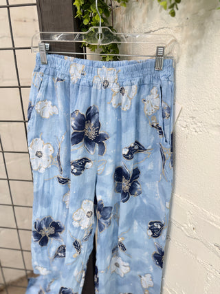 Oceanside Linen Pants Lt Blue Pants S F Moda