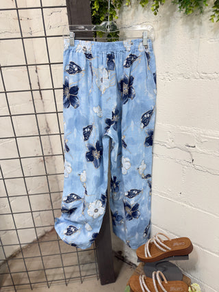 Oceanside Linen Pants Lt Blue Pants S F Moda