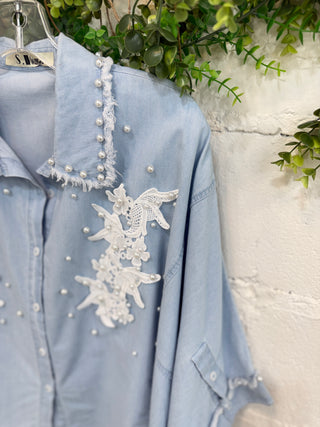Janice Top Lt Denim Shirts & Tops Blublu