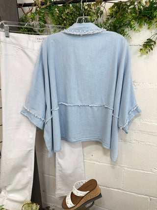 Janice Top Lt Denim Shirts & Tops Blublu