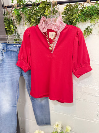 Natasha Top Apple Red by Umgee Shirts & Tops Umgee
