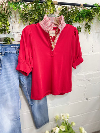 Natasha Top Apple Red by Umgee Shirts & Tops Umgee