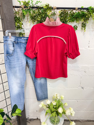 Natasha Top Apple Red by Umgee Shirts & Tops Umgee