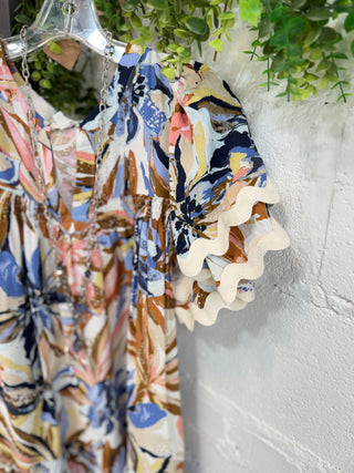 Suave Dress Taupe/Blue Dresses Oddi