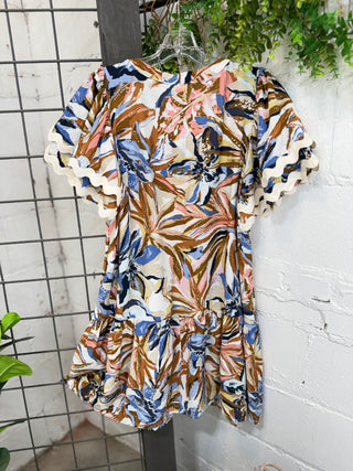 Suave Dress Taupe/Blue Dresses Oddi