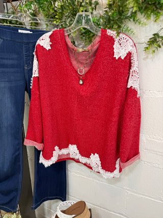Daydreamer Top Red Shirts & Tops MuMu