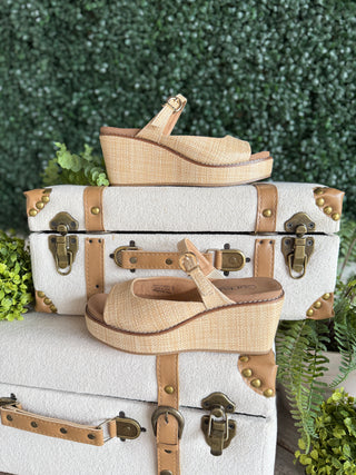 Treat Yourself Wedge Raffia Shoes Corky's Footwear