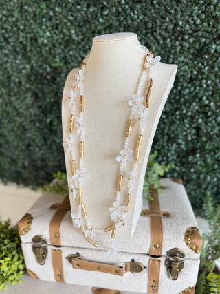 Edna Necklace White/Gold Necklaces Carol's Boutique