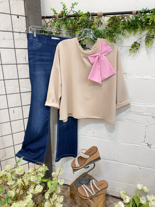 Darla Top Beige Shirts & Tops MuMu