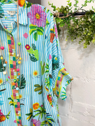 Making Waves Dress Aqua Dresses Pol Clothing