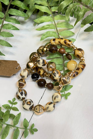 Kenya Bracelet Set Gold/Brown