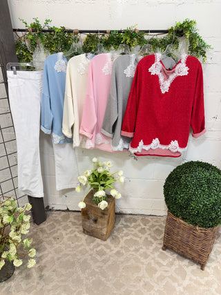 Deanna Top Lt Blue Shirts & Tops MuMu