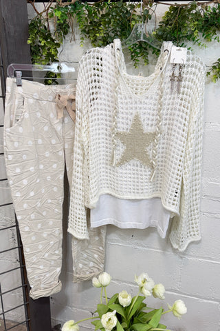 Steal Away Woven Top Ivory Shirts & Tops Pol Clothing