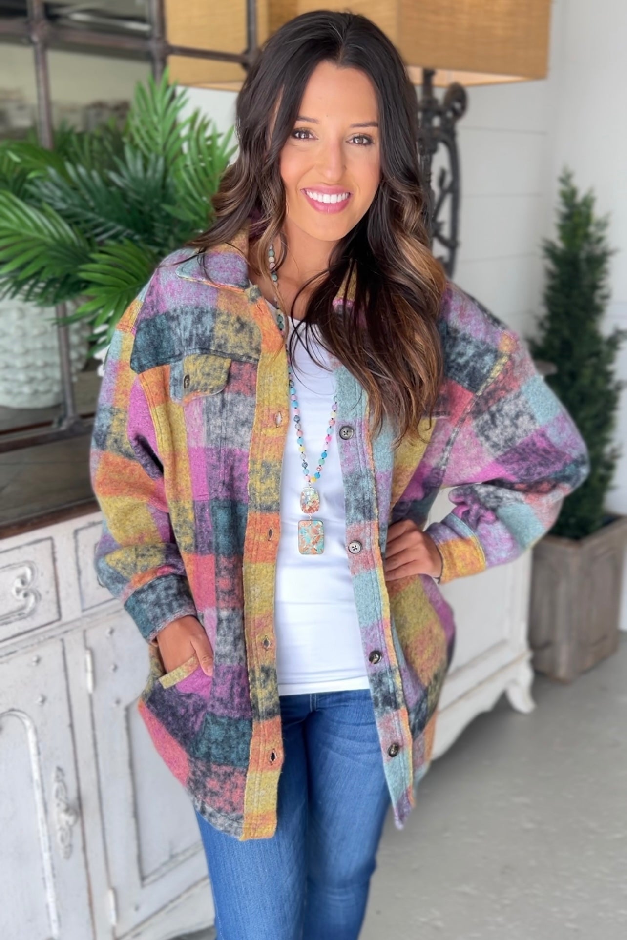 Rainbow Shacket New Color