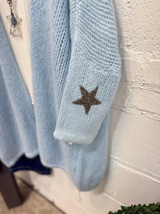 Palmer Sweater Cardigan Blue Cardigan Mina Rosa/Miss Carla