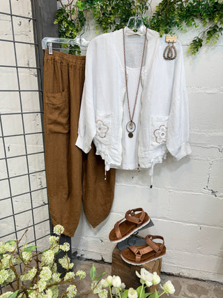 Santa Rosa Linen Pants Chocolate Pants Allison