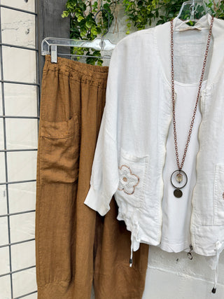 Avalon Linen Jacket White Shirts & Tops New Afeis