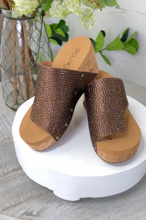 Brown Crystals Flirty Wedge