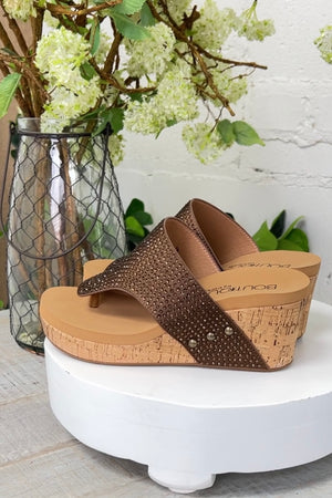 Brown Crystals Flirty Wedge