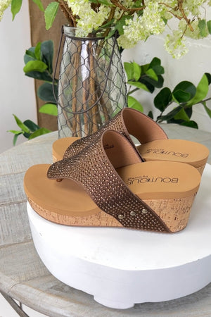 Brown Crystals Flirty Wedge