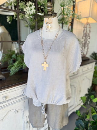 Santina Top Beige Shirts & Tops Allison