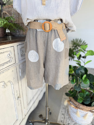 Calista Shorts Taupe shorts 111% Lino