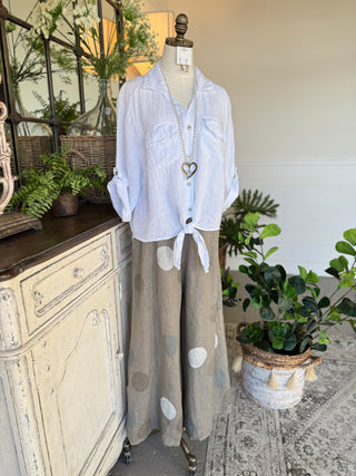 Perdido Linen Top White Shirts & Tops Allison