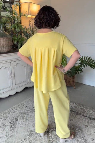Settle Down Pant Set Yellow Top & Pant Set Davi & Dani
