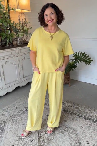 Settle Down Pant Set Yellow Top & Pant Set Davi & Dani