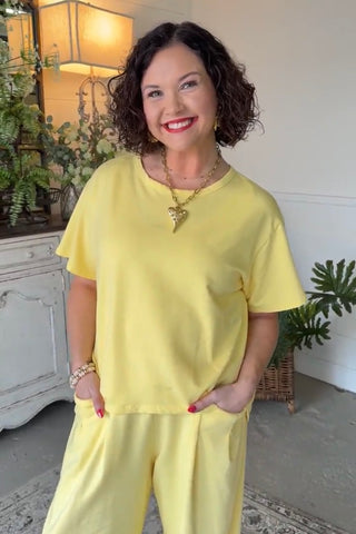 Settle Down Pant Set Yellow Top & Pant Set Davi & Dani