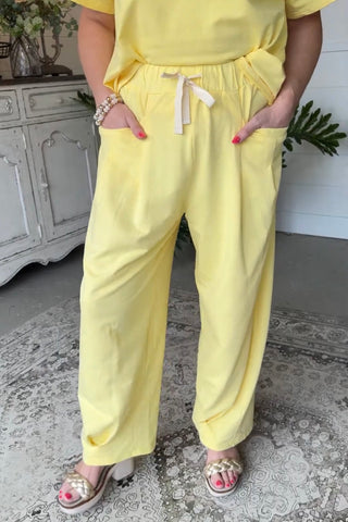 Settle Down Pant Set Yellow Top & Pant Set Davi & Dani