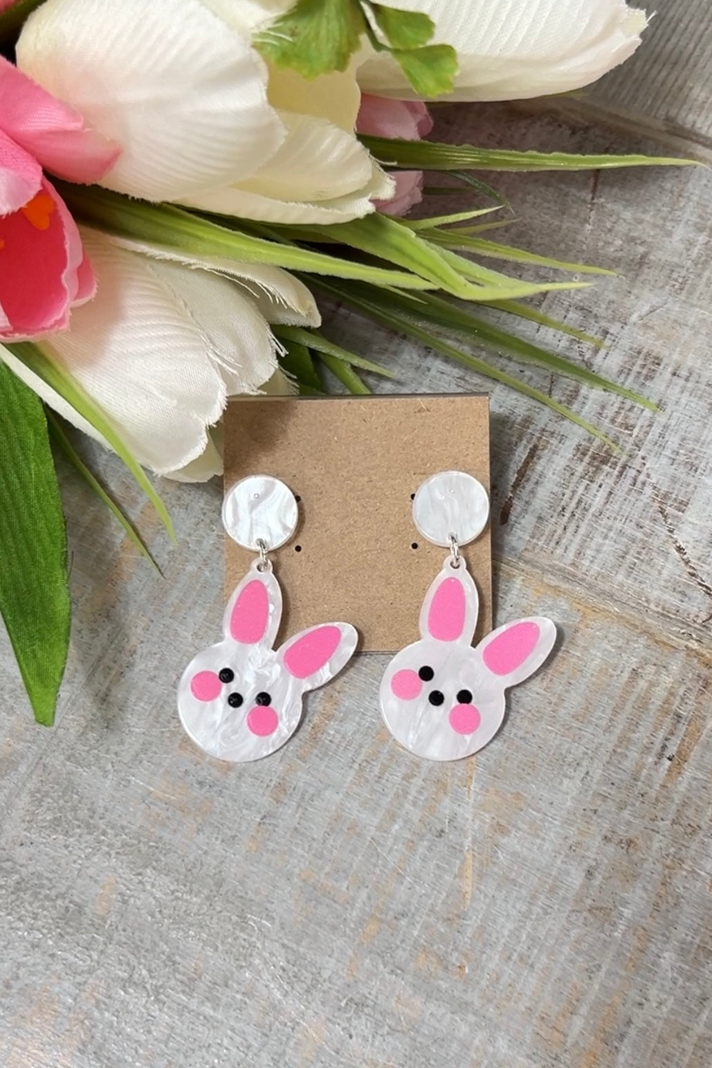 Sugar Bunny Earrings  carol's boutique One Size Bunny Face 