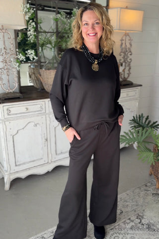 Happy Place Pant Set Black