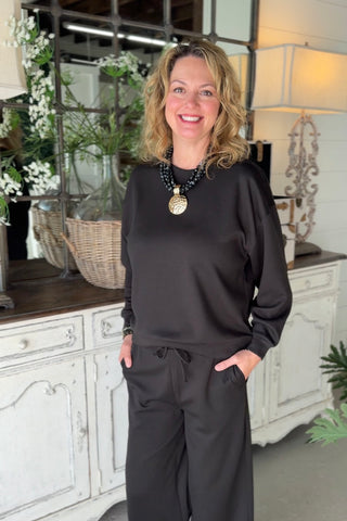 Happy Place Pant Set Black
