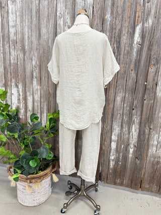 Blakely Linen Top Beige Shirts & Tops New Afeis