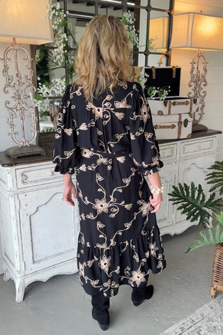 Night Blooms Long Dress Black by Entro