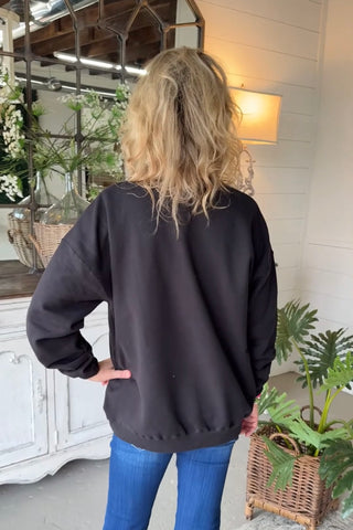 Doodle Bow Sweatshirt Black