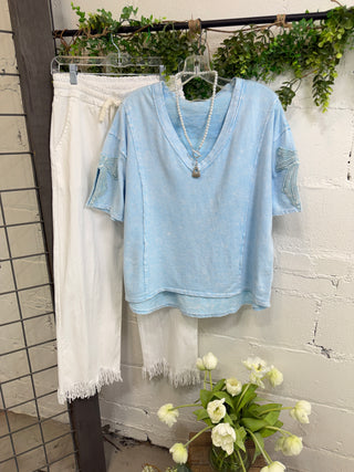Amy Top Baby Blue Shirts & Tops J Her