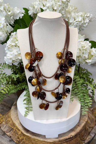 Natchez Necklace Brown Necklaces L & B Creations