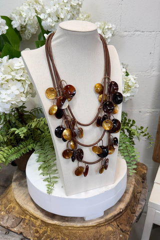 Natchez Necklace Brown Necklaces L & B Creations