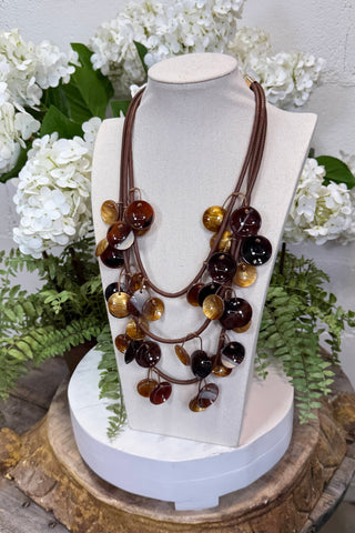Natchez Necklace Brown Necklaces L & B Creations
