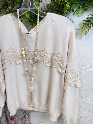 Elegance Sweater Ivory Sweater Miss Carla