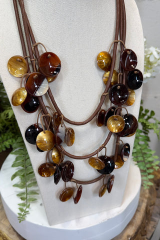 Natchez Necklace Brown Necklaces L & B Creations