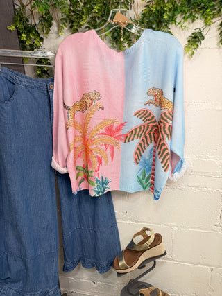 Crossings Sweater Pink/Blue Sweater OHLALA