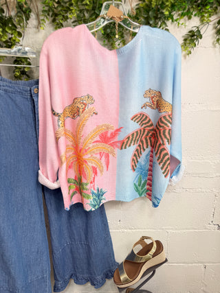 Crossings Sweater Pink/Blue Sweater OHLALA