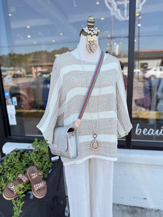 Alma Linen Top Mocha Shirts & Tops Pol Clothing