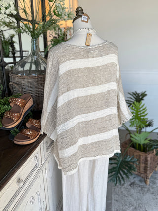 Alma Linen Top Mocha Shirts & Tops Pol Clothing