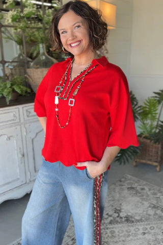 Baton Rouge Top Red by Jodifl Shirts & Tops Jodifl