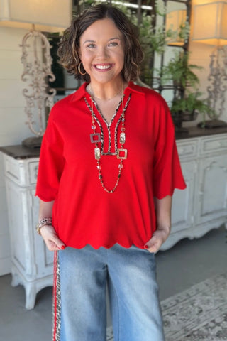 Baton Rouge Top Red by Jodifl Shirts & Tops Jodifl